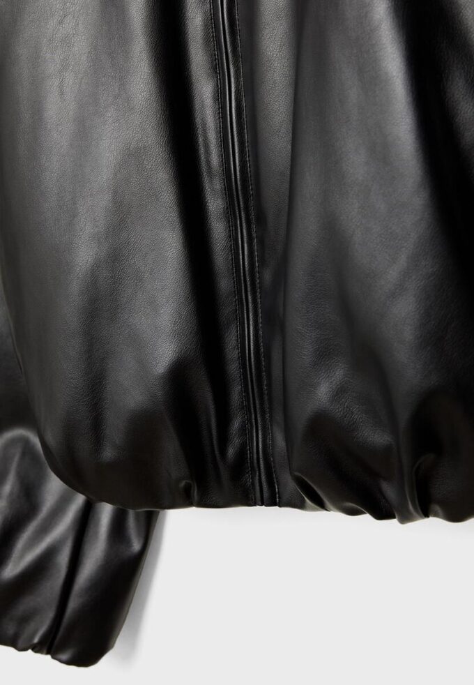 Veste bomber matelassée effet cuir