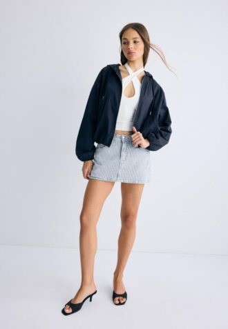 Veste à capuche basique en nylon