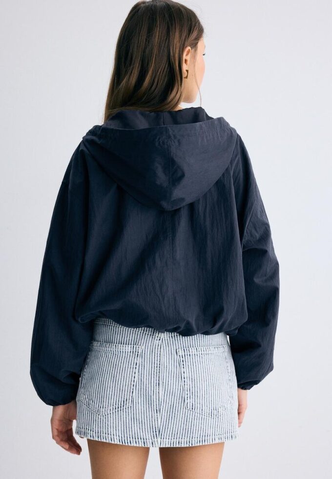 Veste à capuche basique en nylon