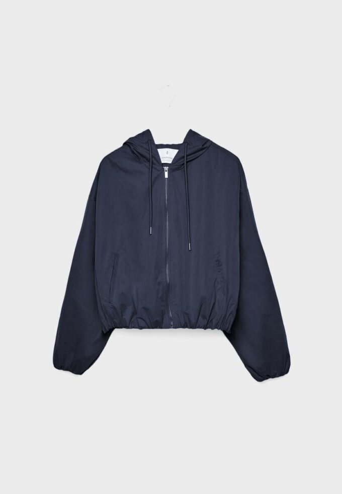 Veste à capuche basique en nylon