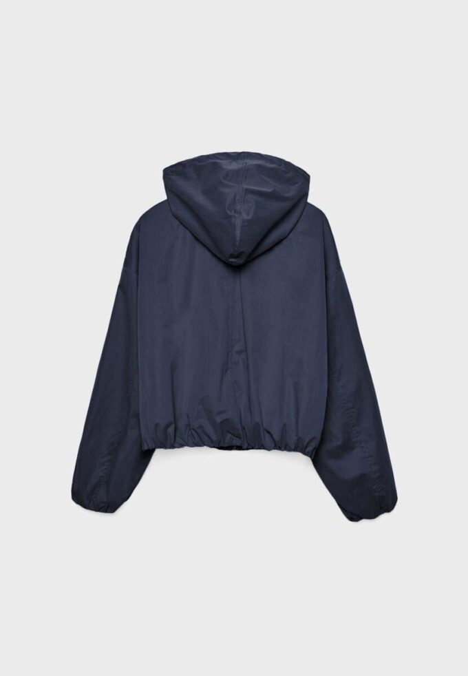 Veste à capuche basique en nylon
