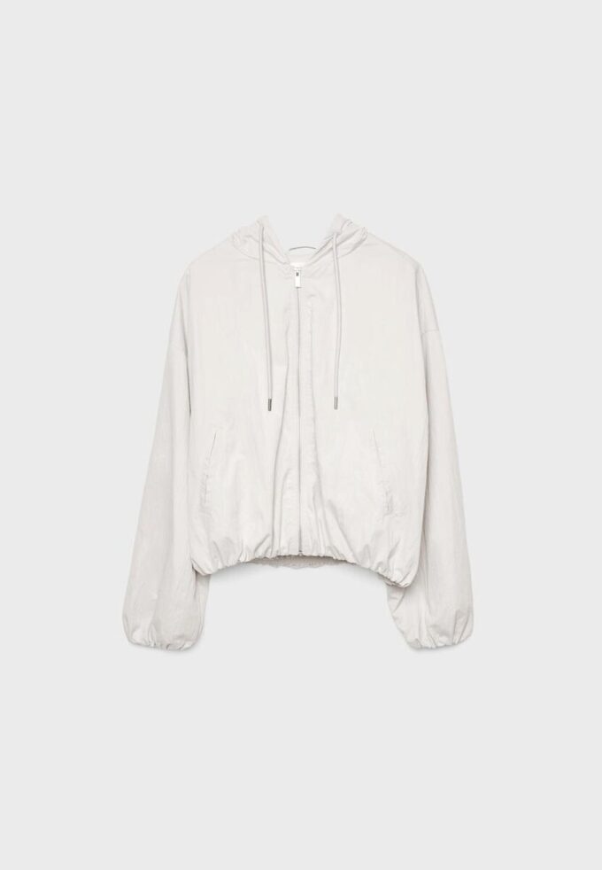 Veste à capuche basique en nylon
