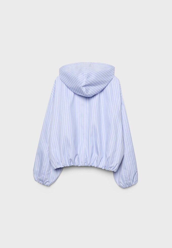 Veste à capuche basique en nylon rayé