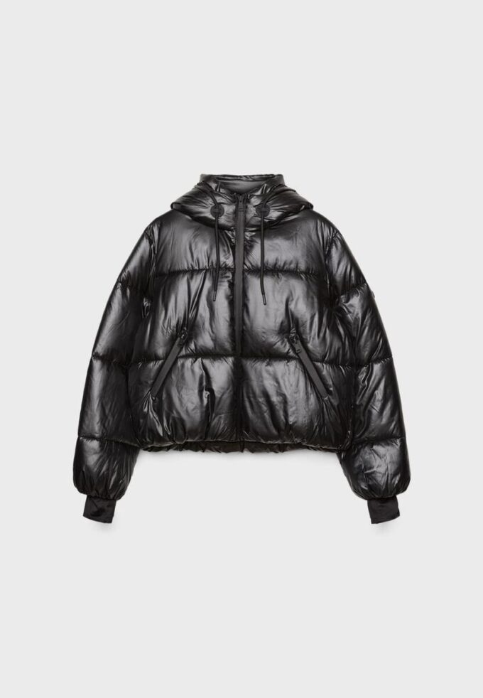 Veste à capuche métallisée