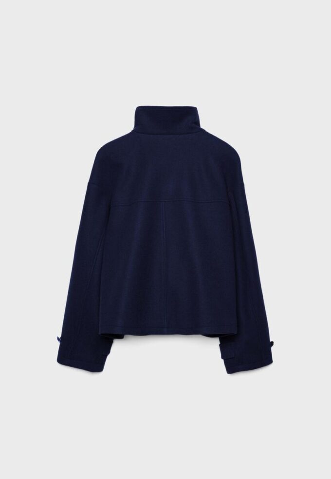 Veste croisée à col montant en tissu de toucher doux Veste croisée à col montant en tissu de toucher doux