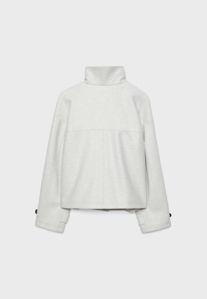 Veste croisée à col montant en tissu de toucher doux