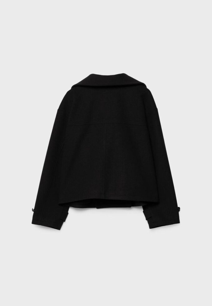 Veste croisée à col montant en tissu de toucher doux