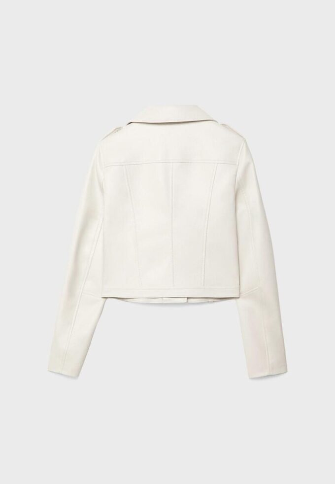 Veste de motard en simili cuir avec ceinture