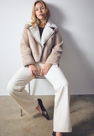 Veste de motard en simili-suède Veste de motard en simili-suède