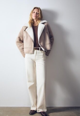 Veste de motard en simili-suède Veste de motard en simili-suède