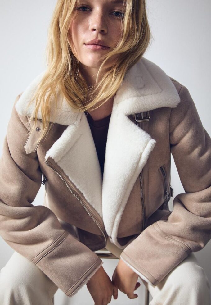 Veste de motard en simili-suède Veste de motard en simili-suède