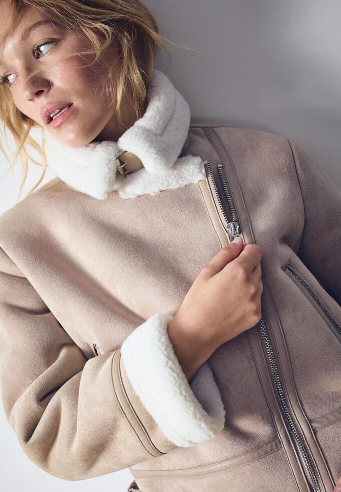 Veste de motard en simili-suède Veste de motard en simili-suède