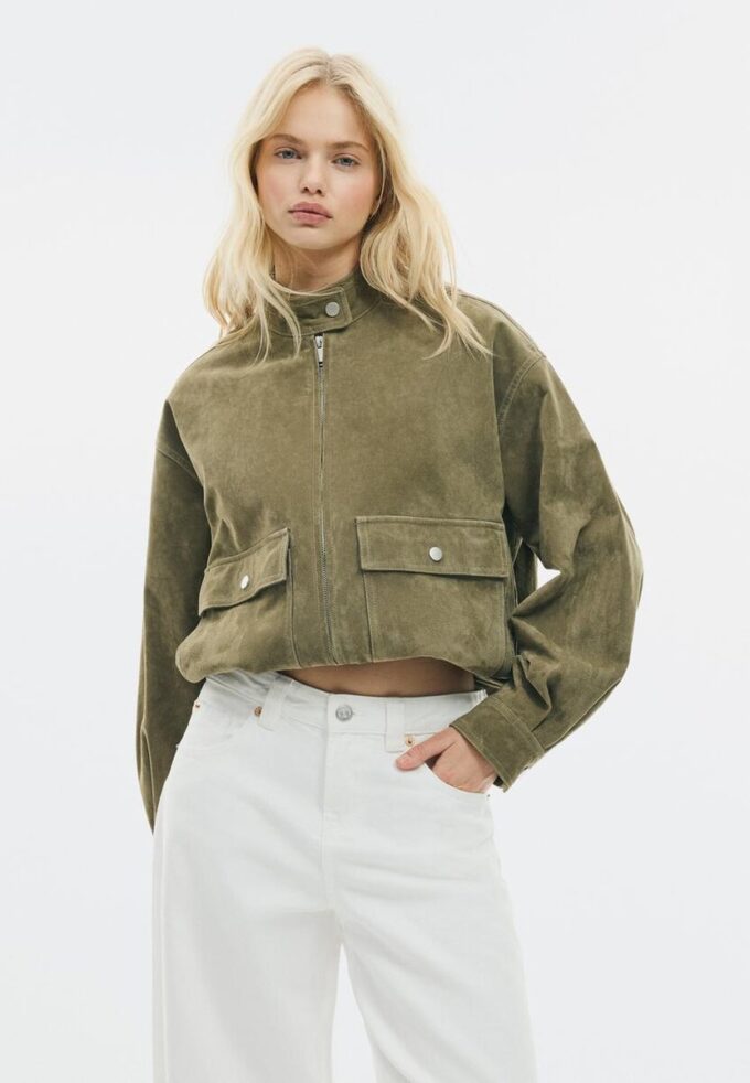 Veste en cuir avec poches Veste en cuir avec poches