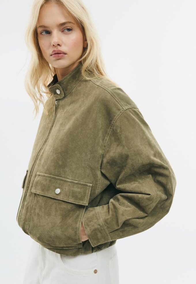 Veste en cuir avec poches Veste en cuir avec poches