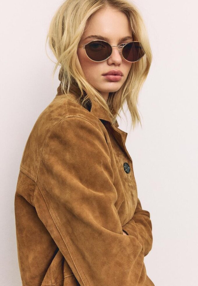 Veste en cuir avec poches Veste en cuir avec poches