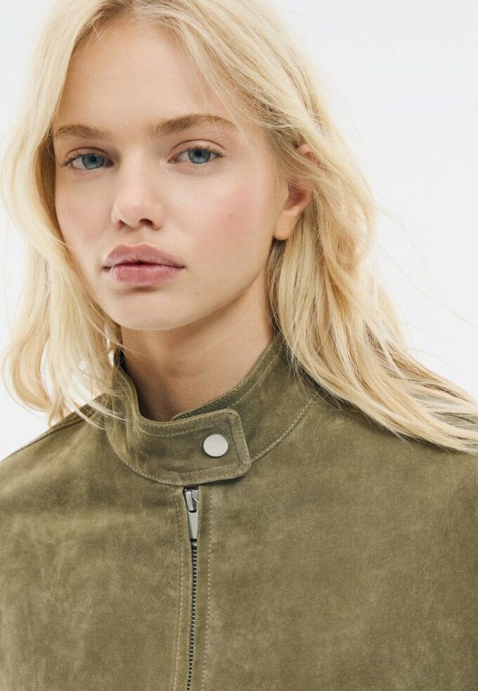 Veste en cuir avec poches Veste en cuir avec poches