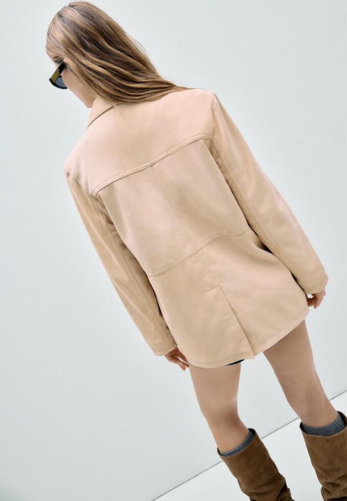 Veste en cuir avec poches Veste en cuir avec poches