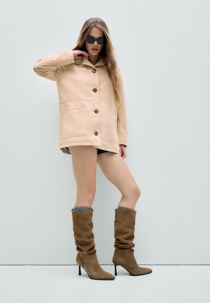 Veste en cuir avec poches Veste en cuir avec poches