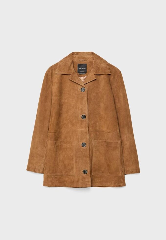 Veste en cuir avec poches Veste en cuir avec poches