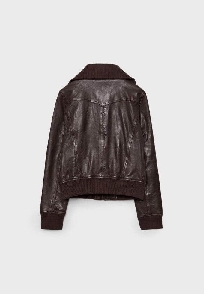 Veste en cuir côtelée Veste en cuir côtelée