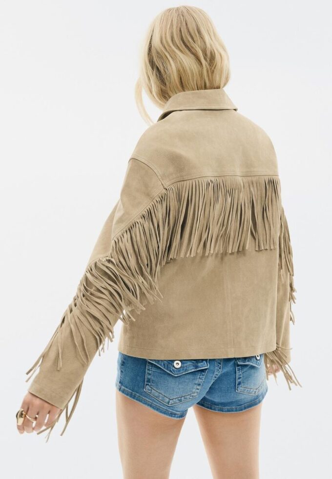 Veste en cuir à franges Veste en cuir à franges