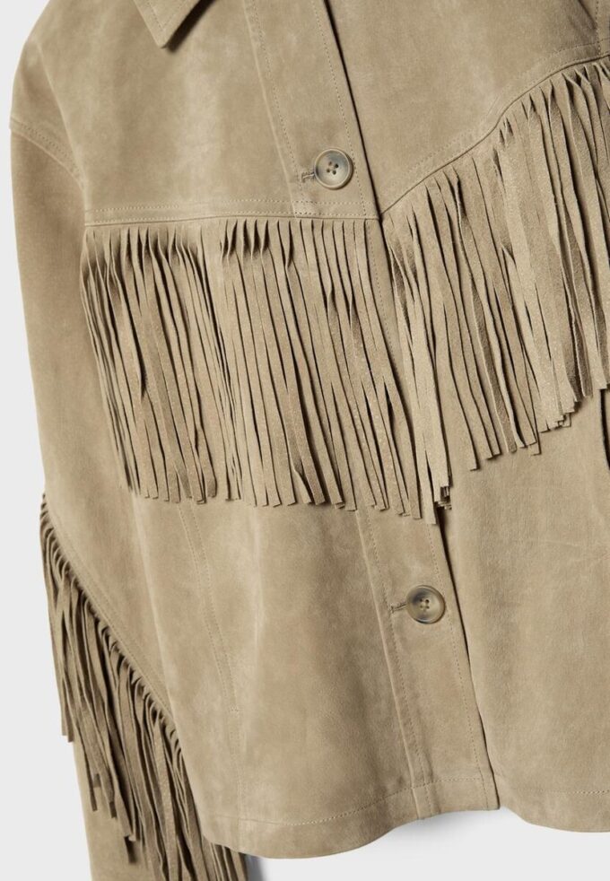 Veste en cuir à franges Veste en cuir à franges