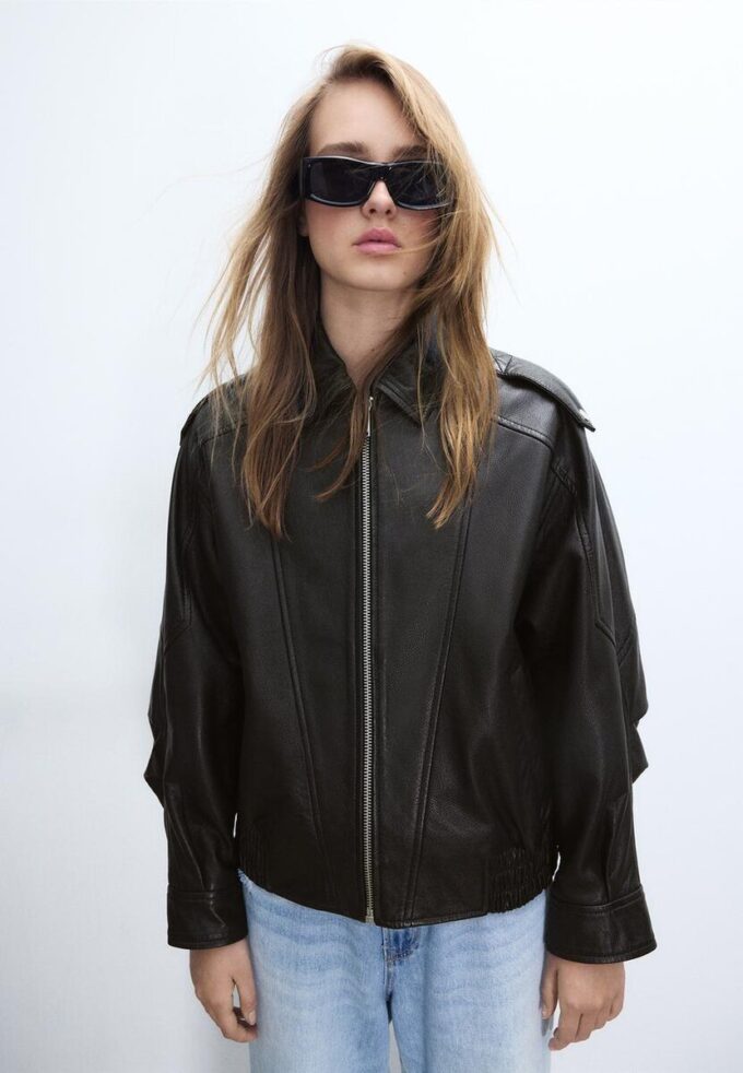 Veste en cuir oversize Veste en cuir oversize