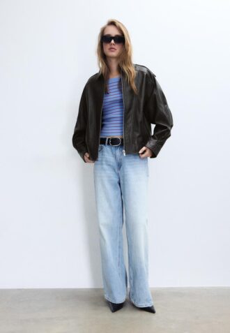 Veste en cuir oversize