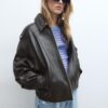 Veste en cuir oversize Veste en cuir oversize