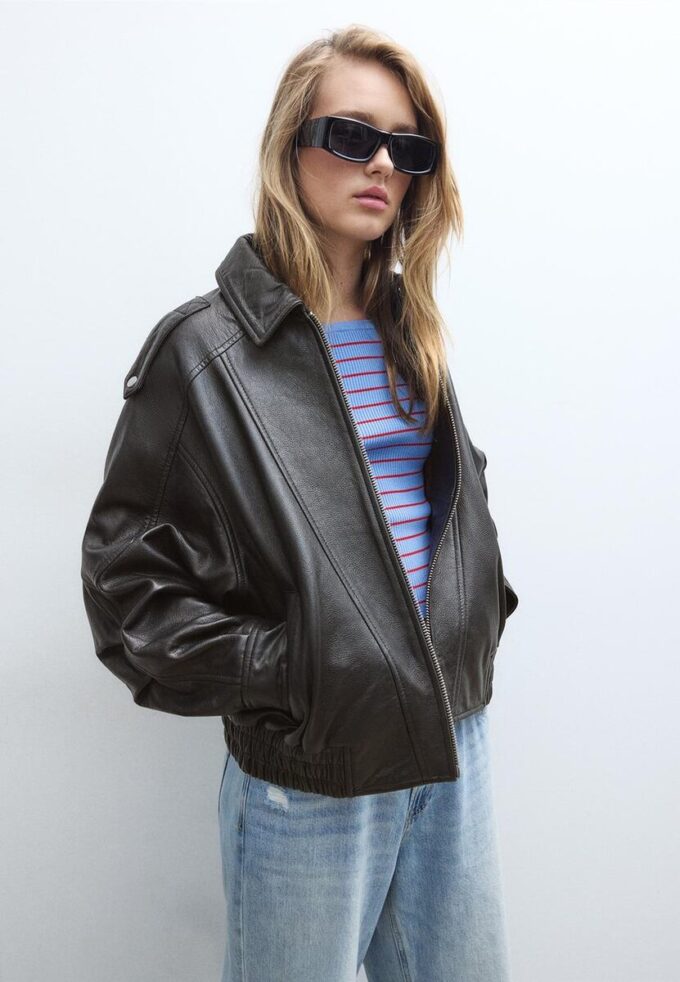 Veste en cuir oversize Veste en cuir oversize
