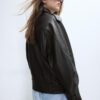 Veste en cuir oversize Veste en cuir oversize