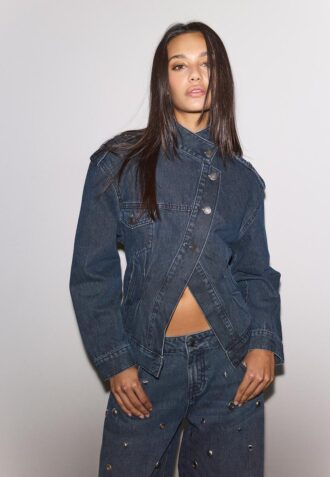Veste en denim croisée