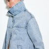 Veste en jean avec poches plaquées et strass Veste en jean avec poches plaquées et strass