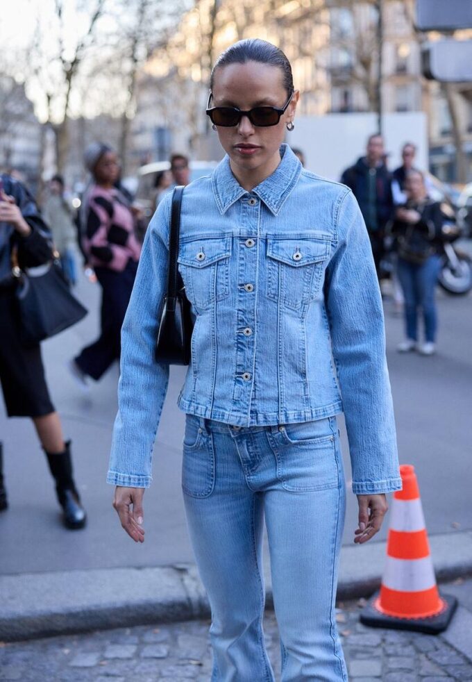 Veste en jean coupe ajustée Veste en jean coupe ajustée