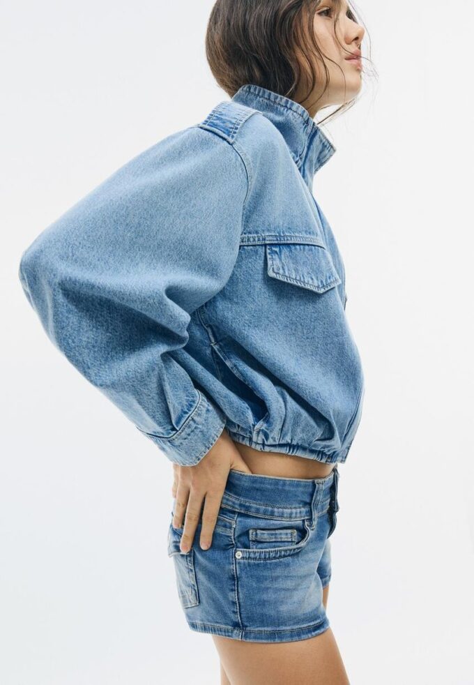 Veste en jean à coupe ballon Veste en jean à coupe ballon