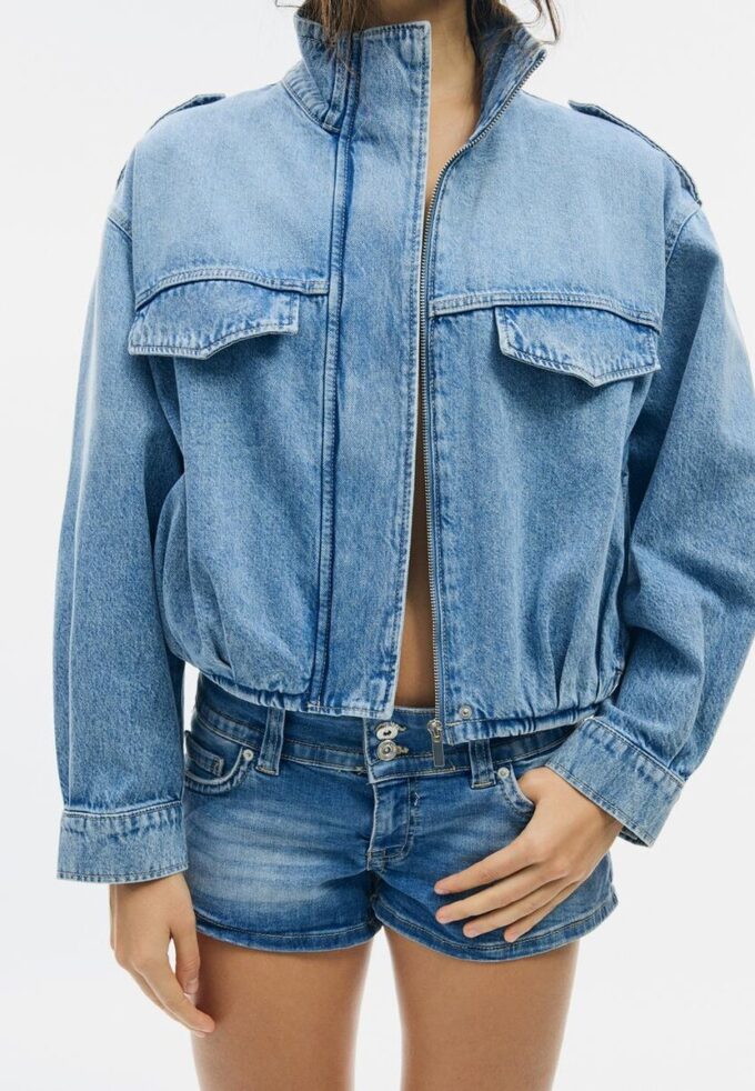 Veste en jean à coupe ballon Veste en jean à coupe ballon