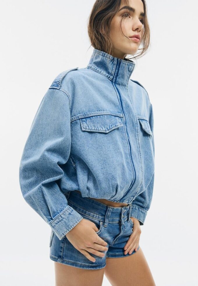 Veste en jean à coupe ballon Veste en jean à coupe ballon