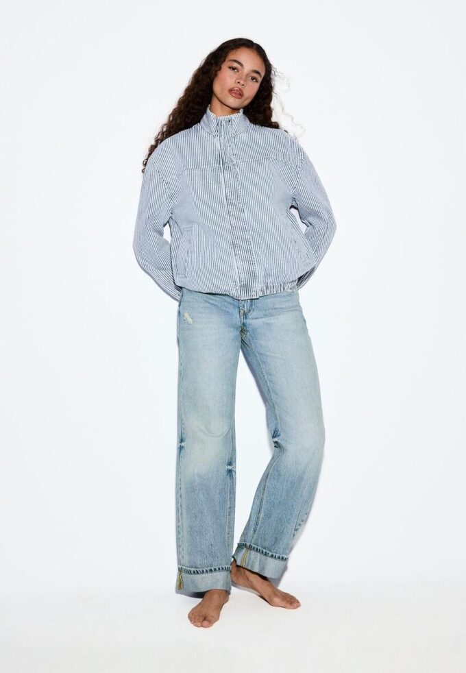 Veste en jean rayée Veste en jean rayée