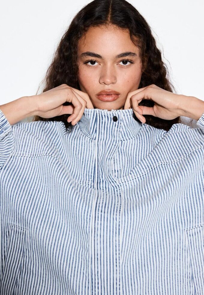 Veste en jean rayée Veste en jean rayée