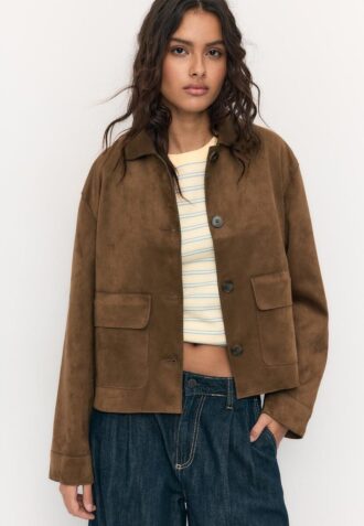 Veste en simili-suède avec poches