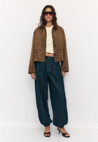 Veste en simili-suède avec poches