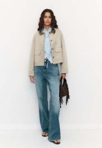 Veste en simili-suède avec poches