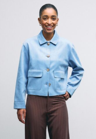 Veste en simili-suède avec poches