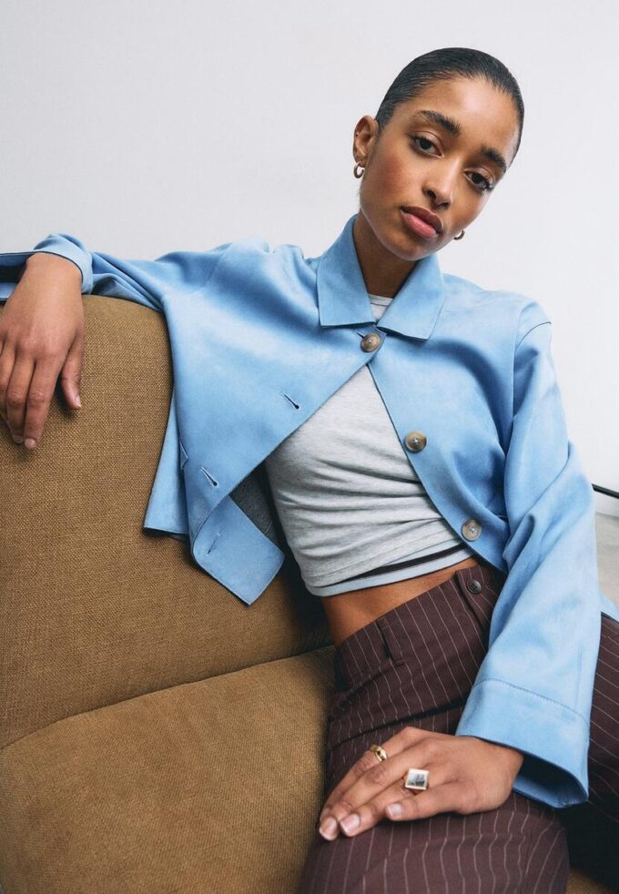 Veste en simili-suède avec poches Veste en simili-suède avec poches