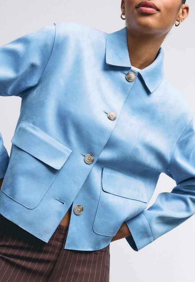 Veste en simili-suède avec poches Veste en simili-suède avec poches