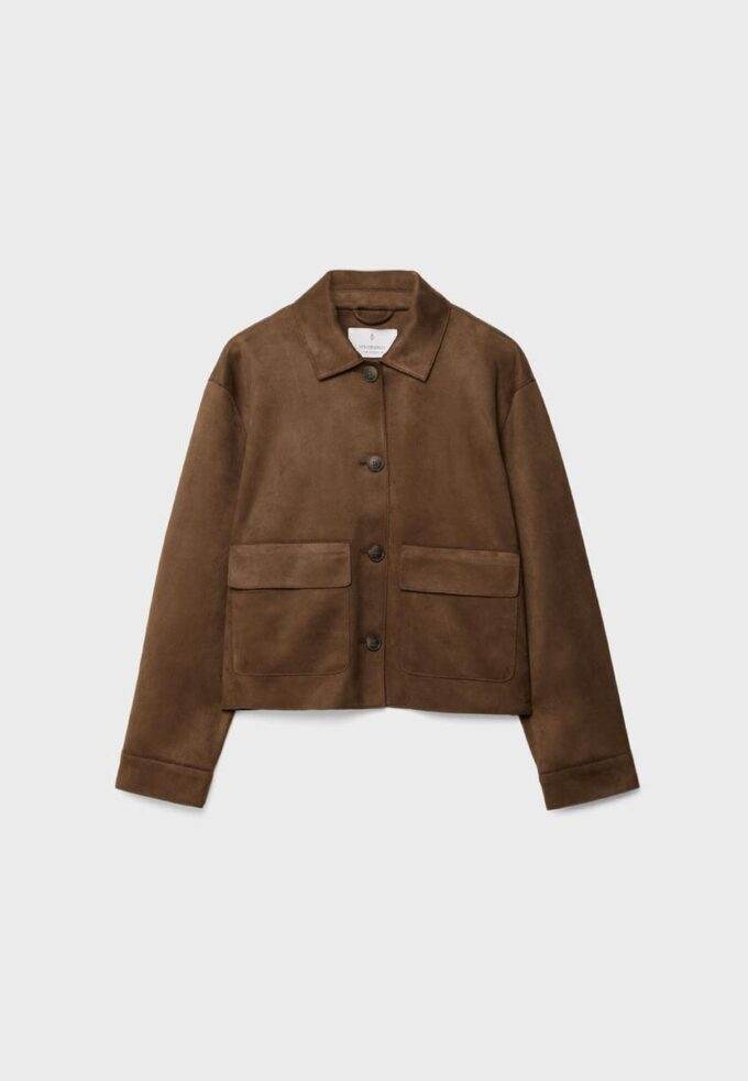 Veste en simili-suède avec poches Veste en simili-suède avec poches