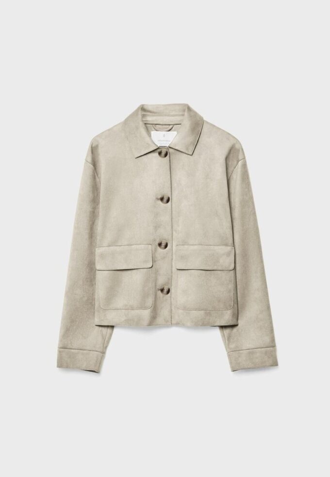 Veste en simili-suède avec poches Veste en simili-suède avec poches