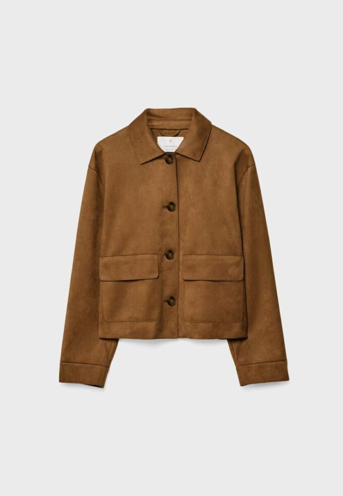 Veste en simili-suède avec poches Veste en simili-suède avec poches