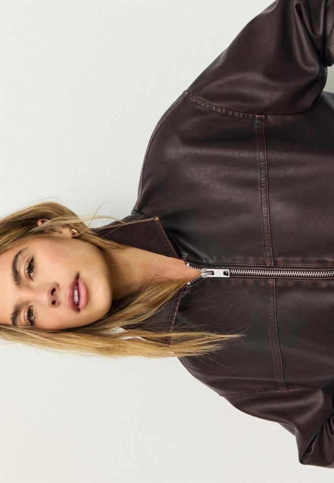 Veste oversize effet cuir délavé Veste oversize effet cuir délavé