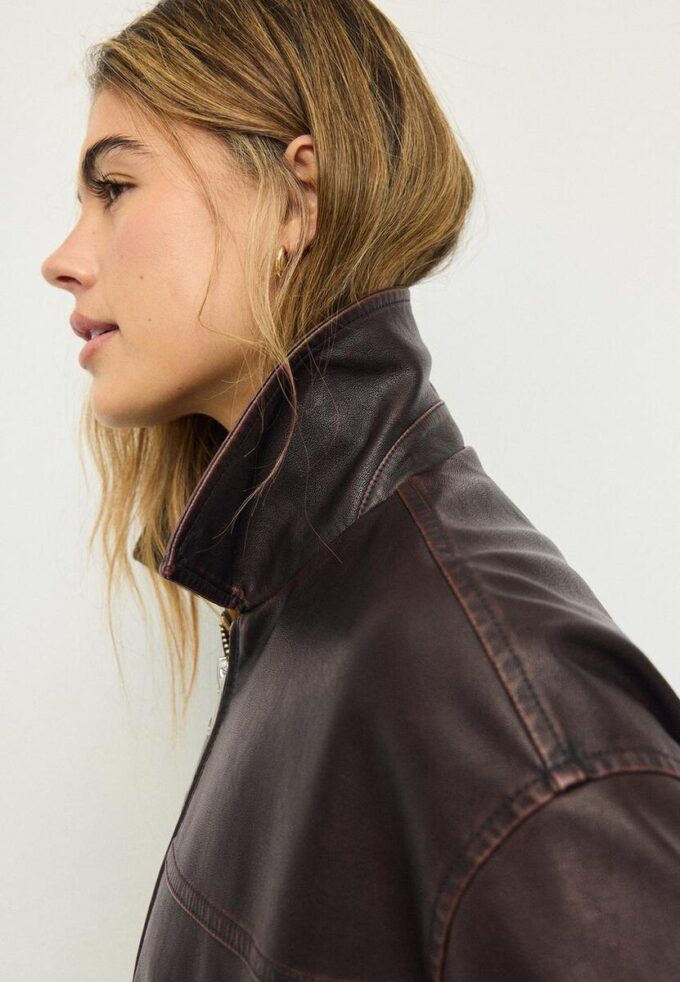 Veste oversize effet cuir délavé Veste oversize effet cuir délavé